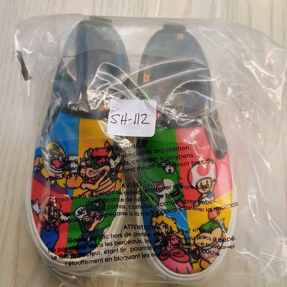 Super Mario Movie Kids 11 Canvas Slip‎ On Shoes Bowser Wario Toad Yoshi Nintendo - Picture 9 of 9